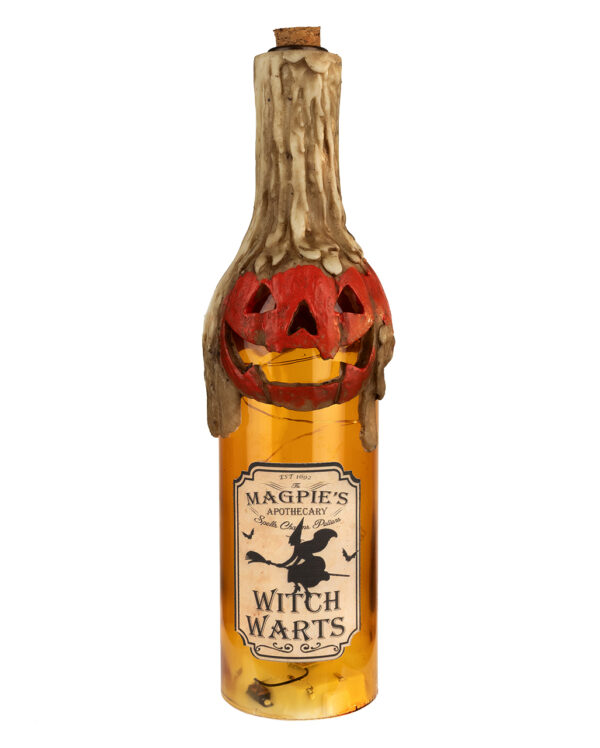 Leuchtende Glas Giftflasche Witch Warts 30cm ★