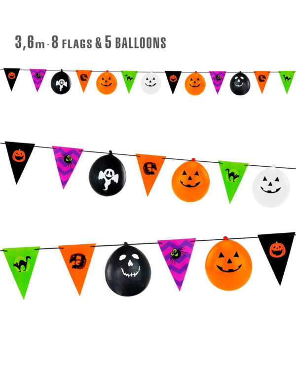 Halloween Girlande mit Wimpel & Ballons bestellen ➔