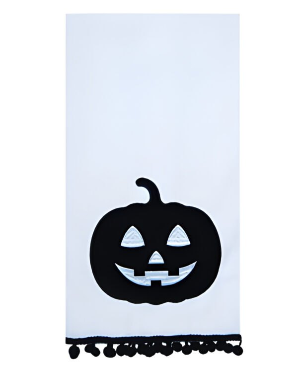 Halloween Kürbis Geschirrtuch Weiß-Schwarz  Halloween Homeware