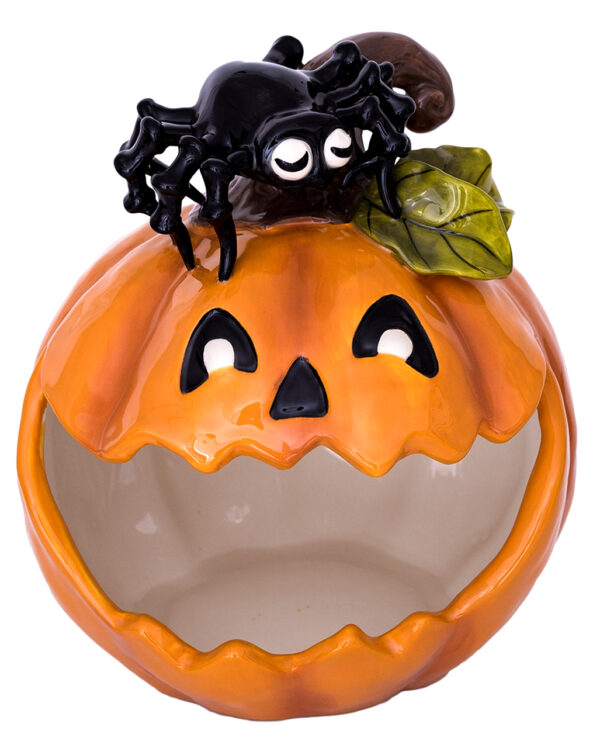 Halloween Kürbis Keramik Süßigkeiten Schale 21cm ✰