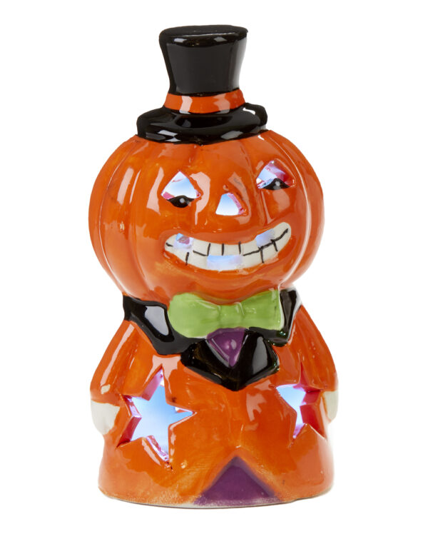 Halloween Kürbis Männchen LED Laterne 11cm  Halloween Deko