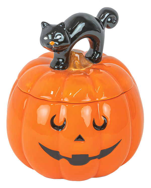 Halloween Kürbis & Katze Keksdose 22cm  Halloween Homeware