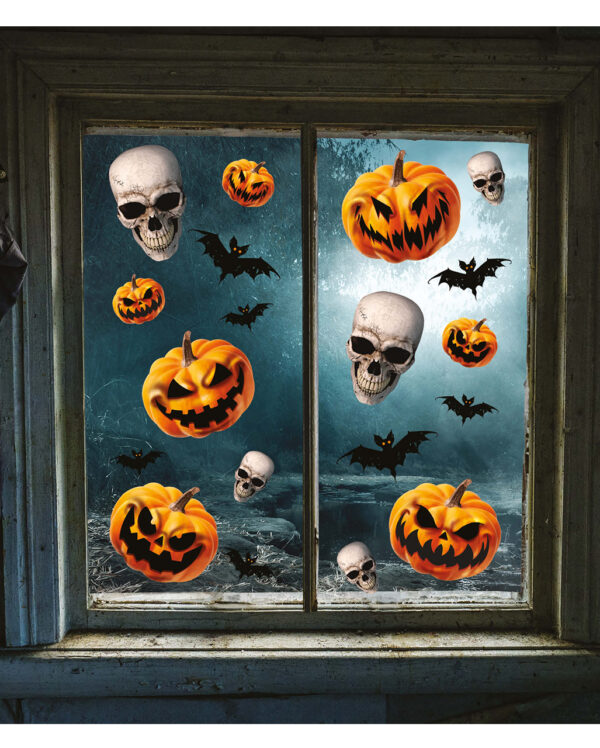 Halloween Kürbis & Totenschädel Fenster Aufkleber kaufen