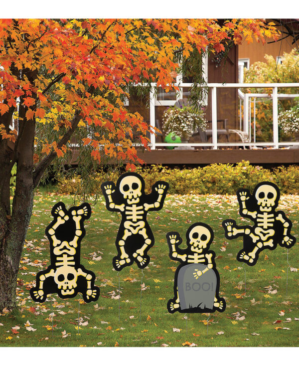 Halloween Skelett Gartenstecker 4 St.  JETZT ordern