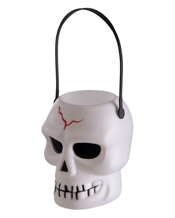 Halloween Totenkopf Eimerchen mit Henkel 16cm ★