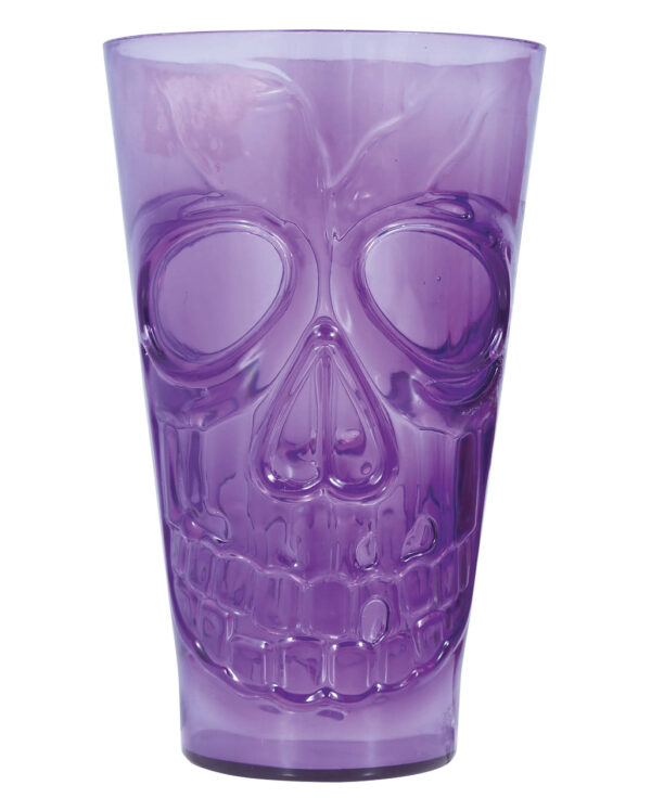 Halloween Totenkopf Glas Violett 15cm  Halloween Homeware