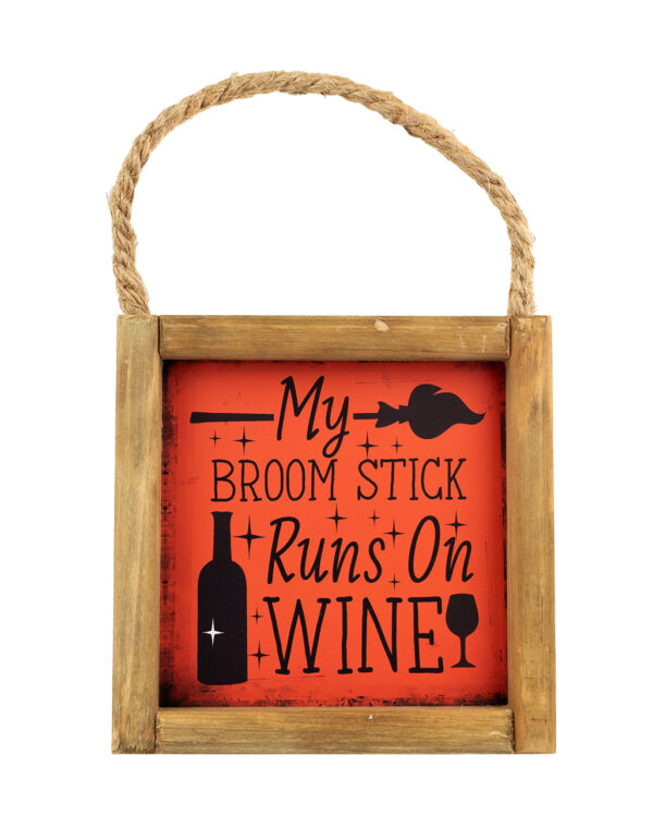 Halloween Wandbild My Broom Stick Runs On Wine 15cm ✮