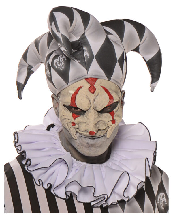 Harlekin Halbmaske als Gruselclown Accessoire