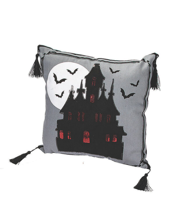 Haunted Castle Halloween Dekokissen als Wohnaccessoire