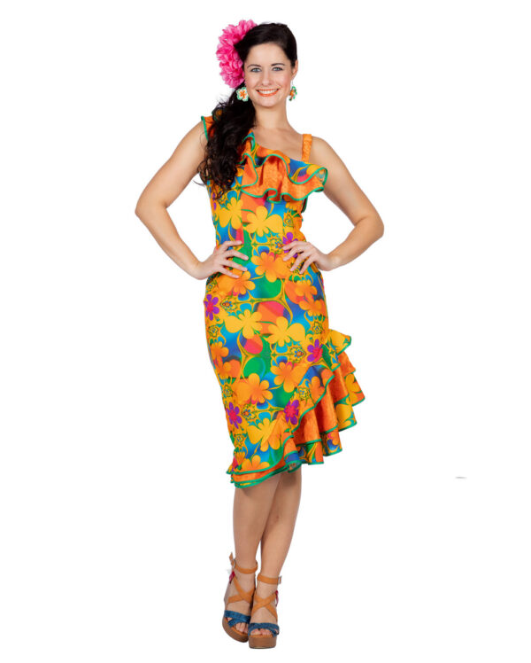 Hawaii Blumen Kleid für Fasching & Karneval 46