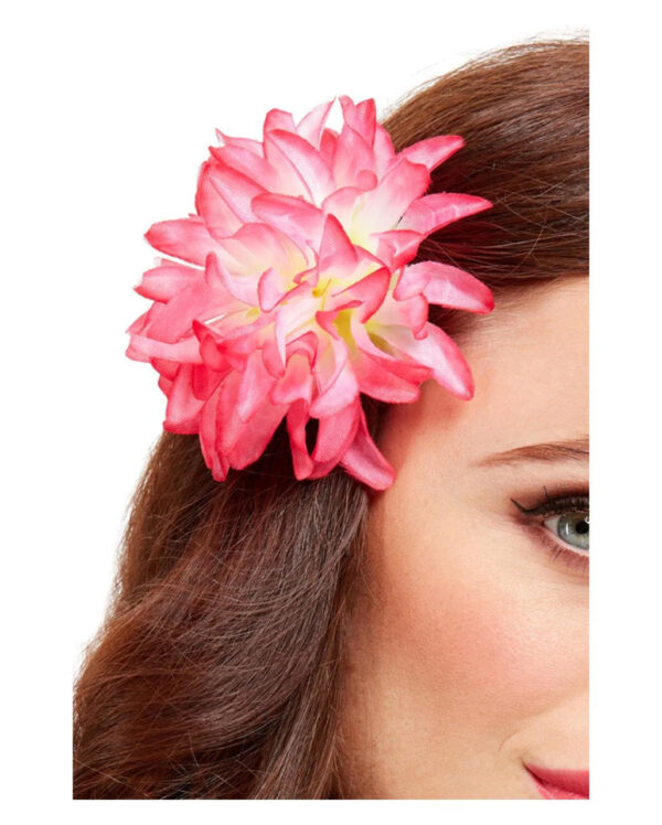 Tropischer Blumen Haarclip Rosa Kostümzubehör