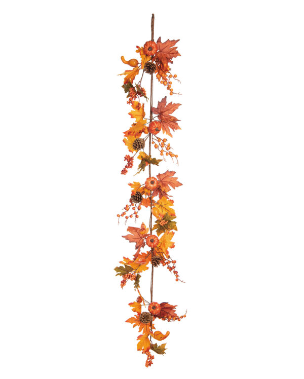 Herbstliche Blätter & Beeren Girlande 150cm zum dekorieren