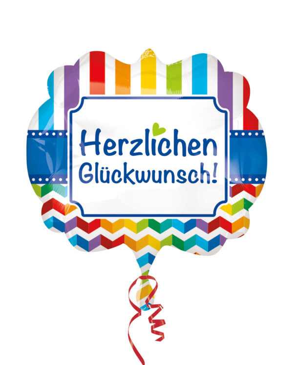 Folienballon Herzlichen Glückwunsch Rainbow XL