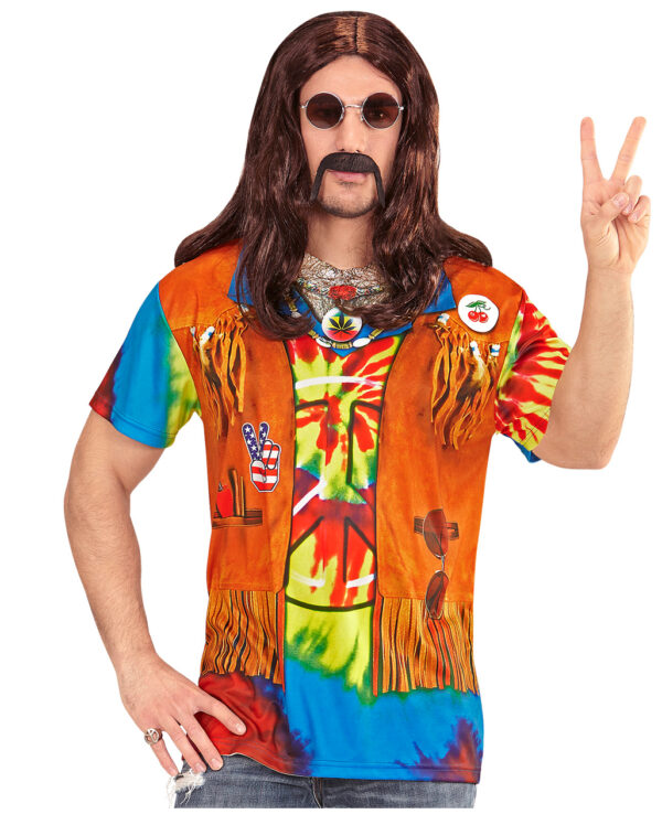 Hippie Mann T-Shirt für Fasching M/L