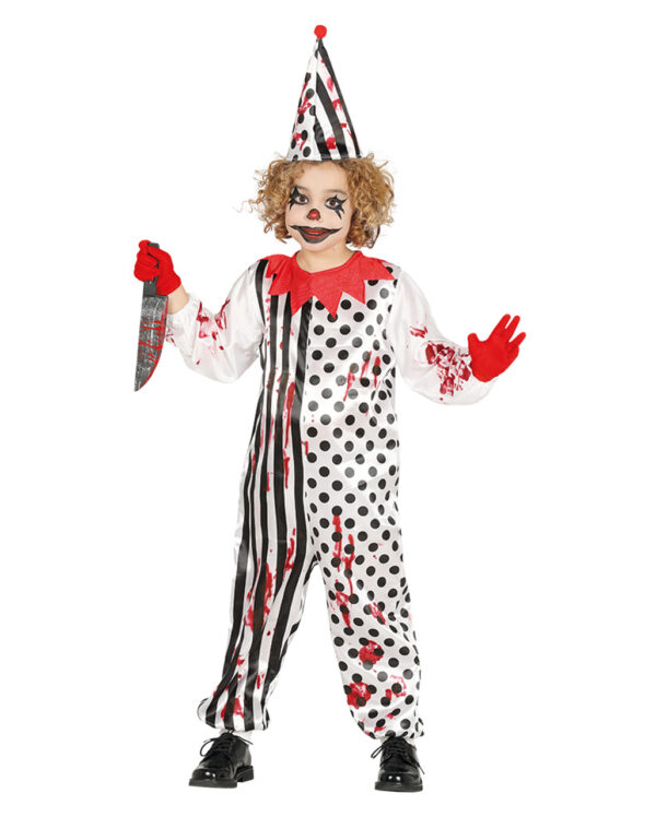 Horror-Clown Kinderkostüm für Halloween L