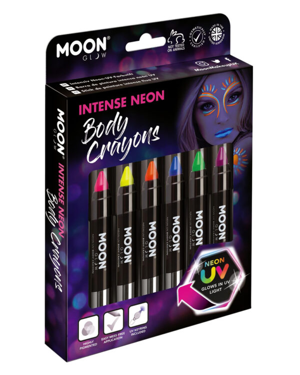 Intensive Neon UV Make-Up Stifte 6 St. ✰ Fluoreszierendes Make-Up