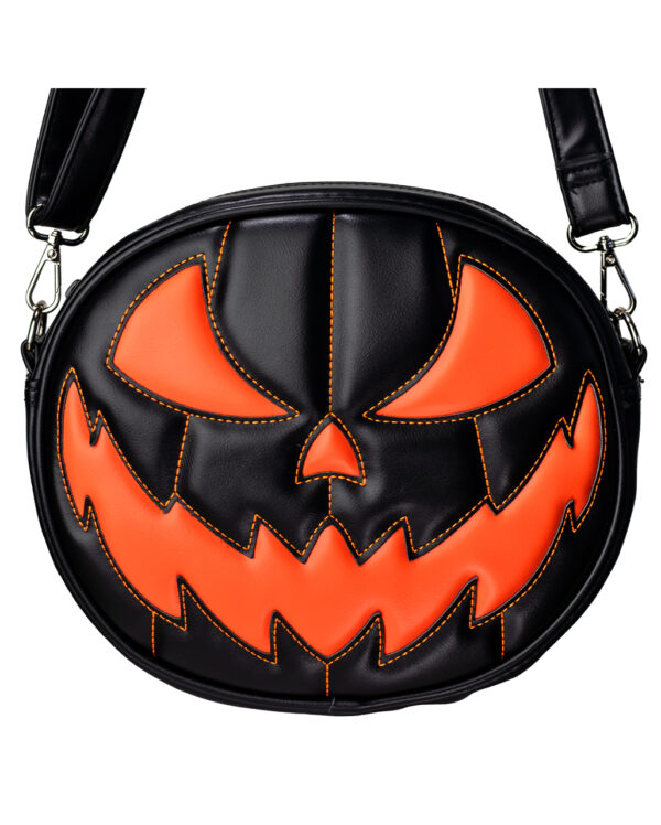 Jack O'Lantern Kürbis Handtasche Schwarz mit 2 Gesichtern