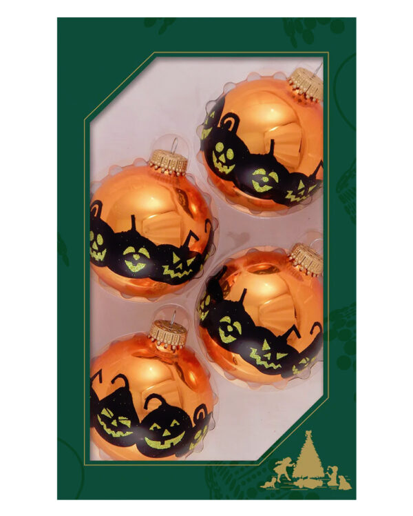 Jack O'Lanterns Halloween Weihnachtskugeln Ø6,5cm 4 Stück ★