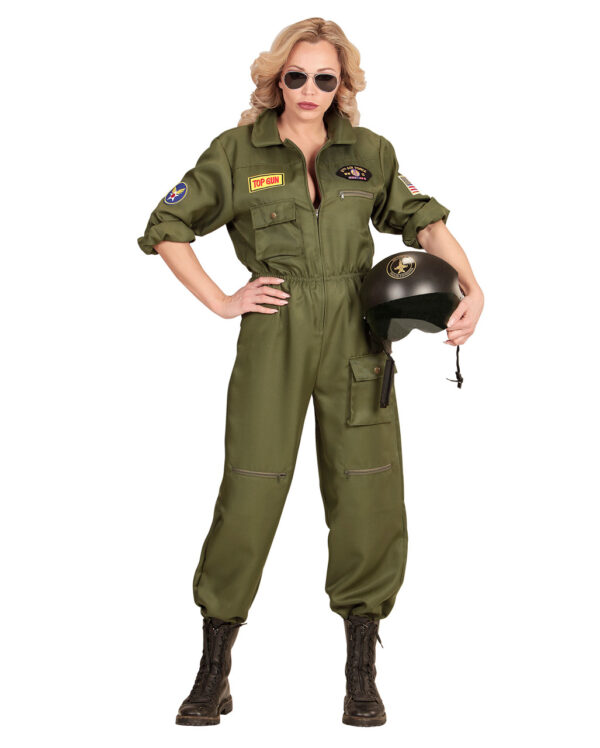 Kampfjet Pilotin Damen Kostüm für Fasching! XL