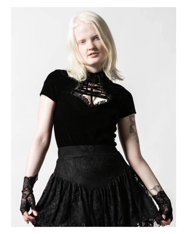 KILLSTAR Malady Lace-Up Top  Gothic Mode S