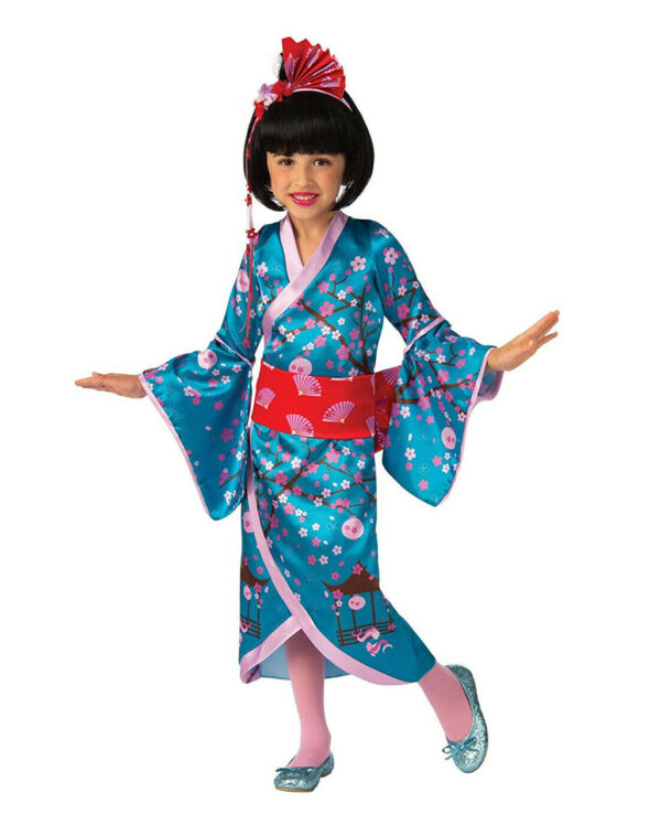 Kirschblüten Geisha Kinderkostüm für Fasching S