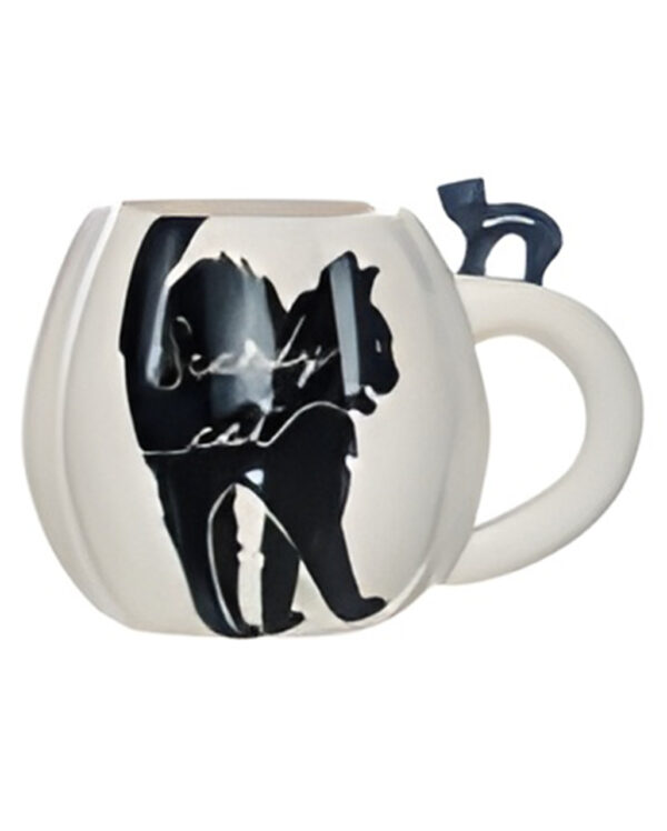 Kürbis Tasse mit schwarzer Katze  Halloween Geschirr