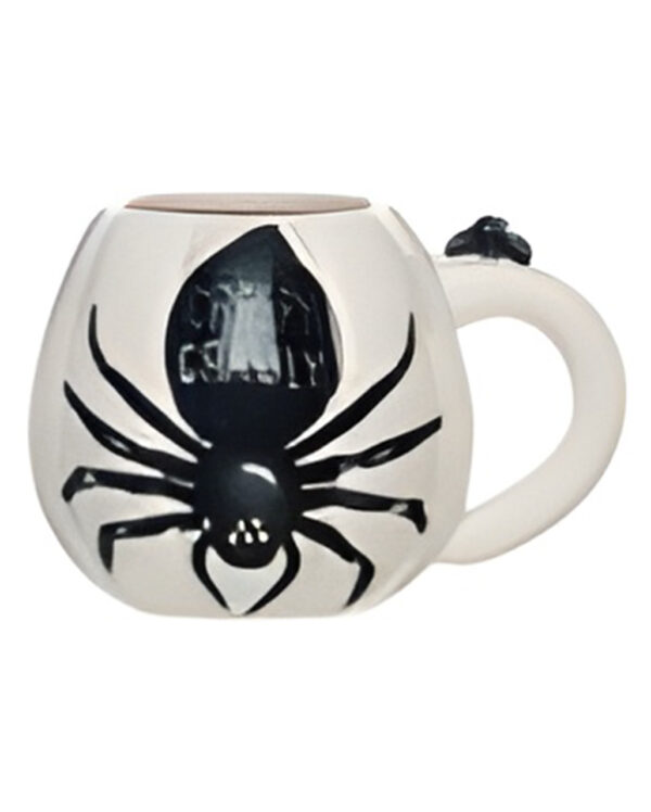 Kürbis Tasse mit schwarzer Spinne  Halloween Geschirr