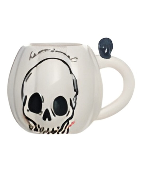 Kürbis Tasse mit Totenschädel Motiv  Halloween Geschirr