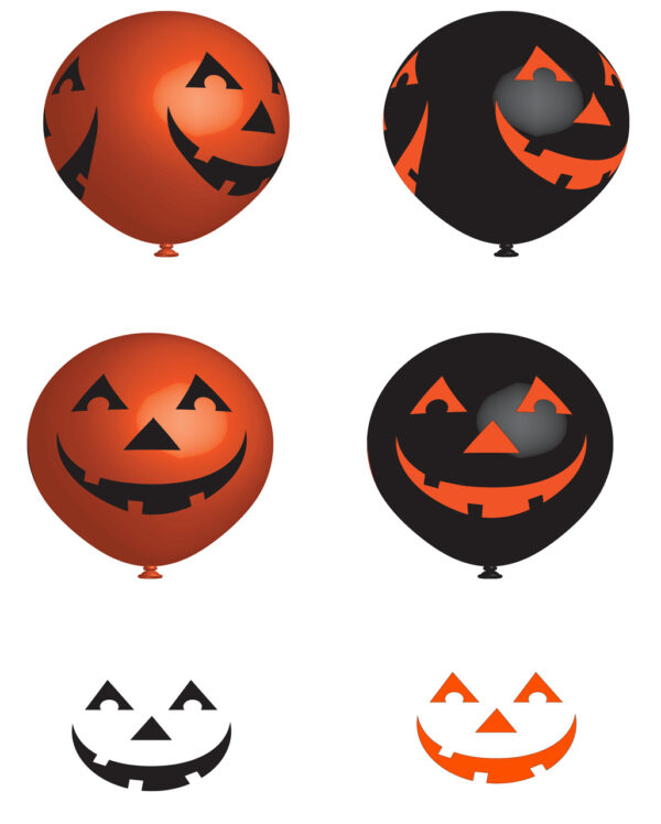 Lachende Kürbisse Latex Ballons 6 St. für Halloween