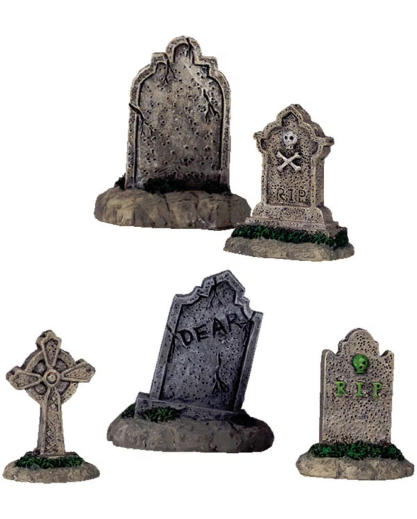 Lemax Spooky Town - Tombstones 5er Set ★