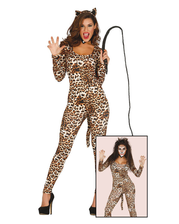 Leoparden Catsuit Damenkostüm für Halloween L/XL