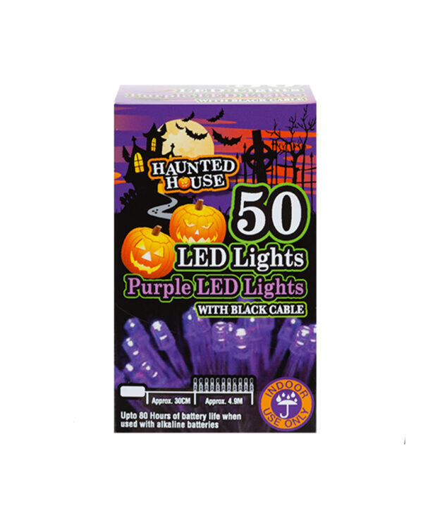 Lichterkette mit 50 LEDs Lila 5m für Halloween