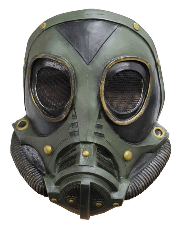 Steampunk Latex Gasmaske grün für SciFi Kostüme