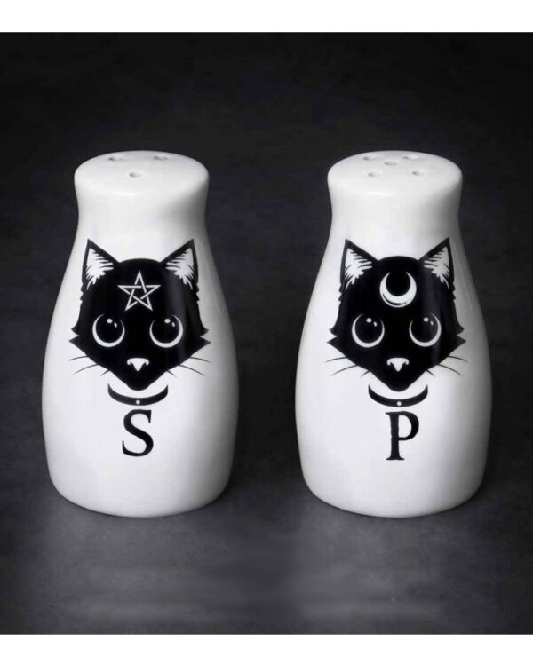 Magische Wicca Katzen Salz & Pfefferstreuer Set ➤