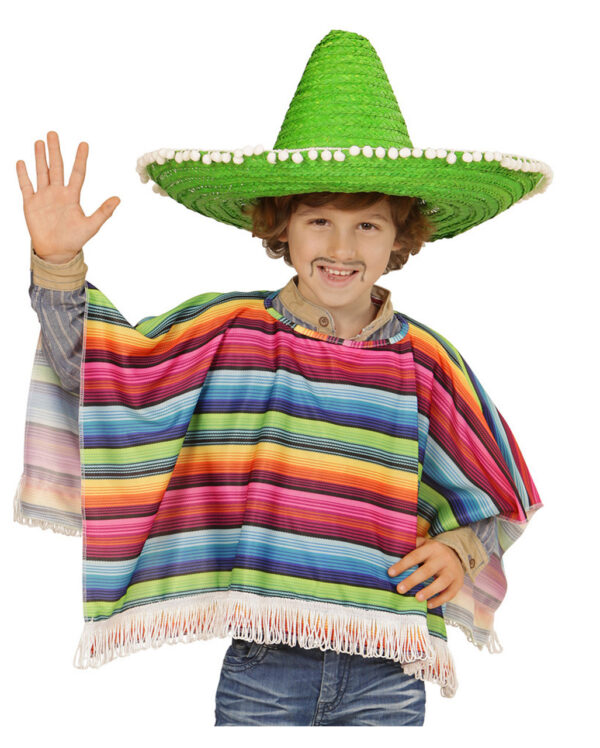 Mexikaner Poncho für Kinder für Fasching