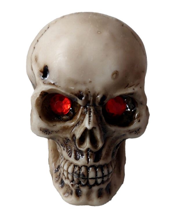 Mini Totenkopf mit Glitzeraugen 7cm für Halloween