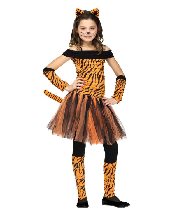 Miss Tiger Kinderkostüm   Tiger Kostüm für Mädchen L