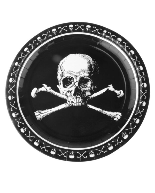 Piraten Totenkopf Pappteller ➤ Party-Deko