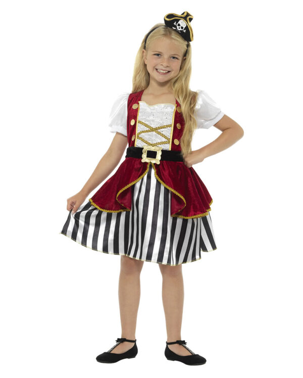 Piratin Kinderkostüm-Kleid ☠ Seeräuberin L