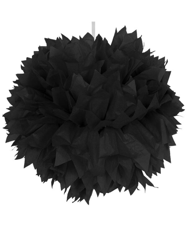 Pom-Pom Schwarz 30cm als Halloween & Gothic Deko!