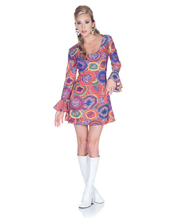 Hippie Minikleid Psychedelic XL für Fasching