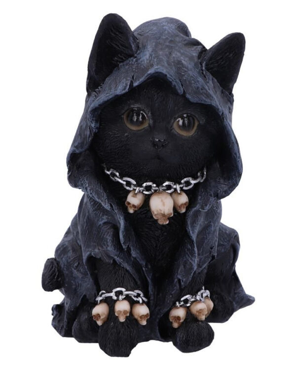 Reaper Katze mit Totenkopf Ketten 16cm ★ Gothic Deko