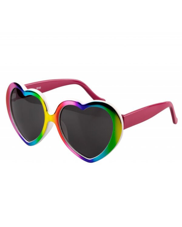 Regenbogen Herz Brille  Kostümzubehör