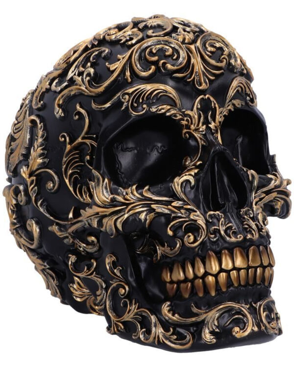 Renaissance Black & Gold Totenkopf 19cm ★ Gothic Deko