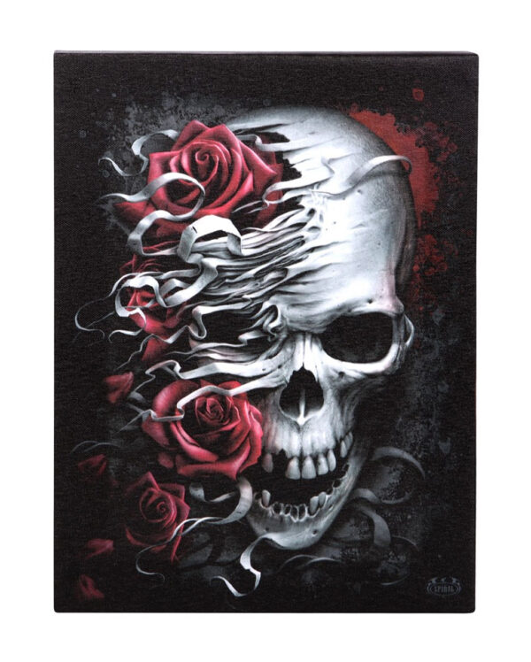 Rosen Skull Leinwand Bild 19x25 cm ★