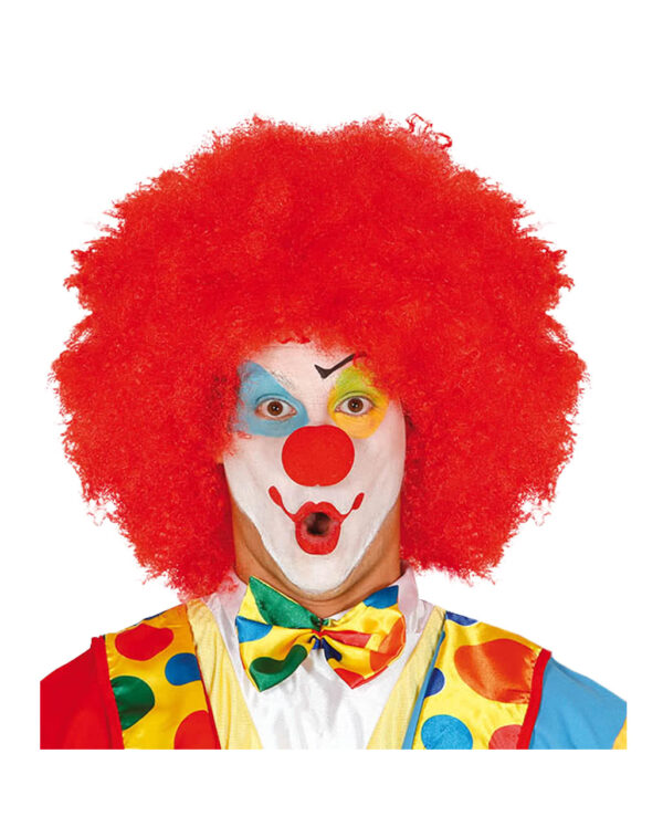 Rote Afro Clown Perücke Faschingsperücke