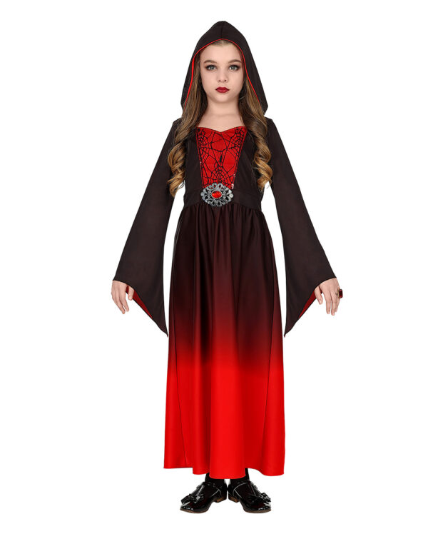 Rotes Gothic Girl Kinder Kostüm für Halloween  11-13 Jahre