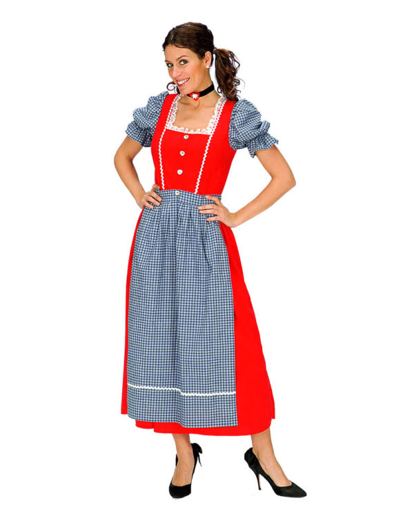 Rotes Alpen Dirndl mit Schürze  Trachtenkostüme online kaufen