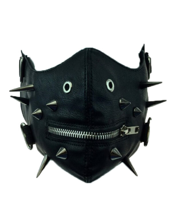 Sado Punk Halbmaske mit Spikes für Fetisch Party