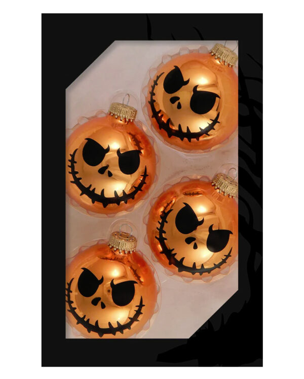 Scary Pumpkin Halloween Weihnachtskugeln Ø6,5cm 4 Stück ★